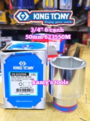 Đầu tuýp 3/4 inch 6 cạnh trắng 42mm 44mm 50mm 55mm Kingtony 623542M 623544M 623550M 62355M