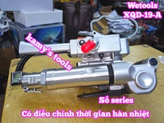 Máy đóng đai siết đai nhựa dùng hơi khí nén PP PET 13-19mm Wetools XQD-19-A có bộ chỉnh thời gian hàn nhiệt cao cấp