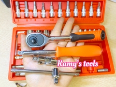 Bộ dụng cụ đồ nghề mở tuýp đa năng 46 món  đầu 1/4 inch Kapusi K-9819