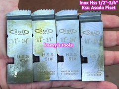 Dao tiện ren ống inox HSS BSPT Asada Piset Ksu hiệu KSU 1/2”-3/4” inch ren ống 21mm-27mm.