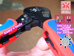 Kìm bấm cos pin tròn rỗng lục giác 0.08-16mm2 dài 200mm GKGJ HSC10 16-6