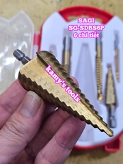 Mũi khoan tháp tầng đa năng chuôi lục giác 6 chi tiết Sagi SG-SDBS6P