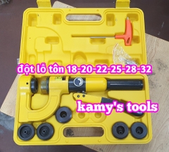 Dụng cụ đột lỗ tôn thủy lực đục lỗ thang máng cáp máng điên SYD-25 với 6 bộ khuôn đột 18-32mm