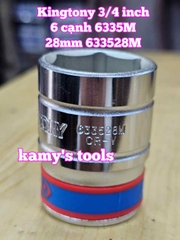 Đầu tuýp khẩu 3/4 inch 6 cạnh trắng Kingtony 27mm 28mm 29mm 30mm 32mm 633527M 633528M 633529M 633530M 633532M