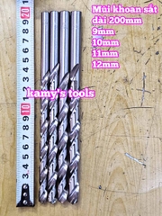 Mũi khoan sắt dài 200mm cỡ 9mm 10mm 11mm 12mm Wetools WT-232009 WT-232010 WT-232011 WT-232012