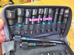 Bộ 21 chi tiết đầu chụp khẩu tuýp bắn bulong đuôi 1/4 inch có nam châm hệ mét và hệ inch thép đen cao cấp L+R+T (LRT)