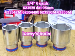 Đầu tuýp 3/4 inch 6 cạnh trắng 42mm 44mm 50mm 55mm Kingtony 623542M 623544M 623550M 62355M