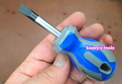 Tua vít dẹp lùn cán cao su Kingtony 6.5mm dài 38mm model 14226514