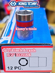 Đầu tuýp hệ inch 6 cạnh 3/8 inch Kingtony cỡ 1/4” 5/16” 9/16” 3/8” 1/2” 333508S 333510S 333512S 333516S 333518S