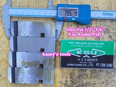 Dao tiện ren ống inox HSS BSPT Asada Piset Ksu hiệu KSU 1/2”-3/4” inch ren ống 21mm-27mm.