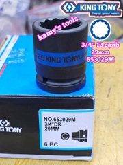 Tuýp 3/4 inch bông 12 cạnh đen Kingtony 26mm 28mm 29mm 30mm 32mm 653026M 653028M 653029M 653030M 653032M