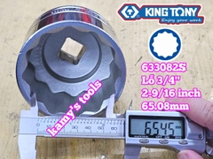 Đầu tuýp hệ inch 12 cạnh 3/4 inch Kingtony cỡ 2-9/16 inch tương đương 65mm 633082S