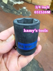 Tuýp 3/4 inch đen ngắn lục giác kingtony dài 50mm 22mm 23mm 24mm 25mm 26mm 651522M 651523M 651524M 651525M 651526M