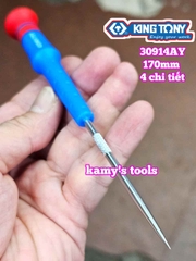 Bộ dụng cụ tua vít tháo móc phốt chặn 4 chi tiết dài 170mm Kingtony 30914AY