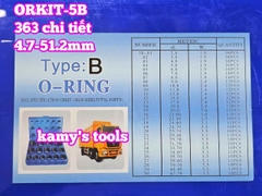 Hộp gioăng sin oring ron cao su vòng đệm 363 chi tiết ORKIT-5B Wetools 4.7-51.2mm LOẠI B MÀU XANH