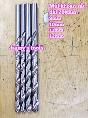 Mũi khoan sắt dài 200mm cỡ 9mm 10mm 11mm 12mm Wetools WT-232009 WT-232010 WT-232011 WT-232012