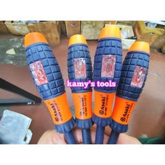 Tua vít bake dẹp cách điện kiêm bút thử điện Asaki AK-0986 AK-9087 5x100mm, tô vít