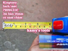 Thước cuộn thép 3m bản 16mm Kingtony model 79094-03C tự động khóa 2 hệ