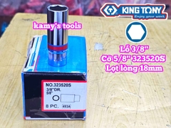 Tuýp 3/8 inch hệ inch 6 cạnh Kingtony cỡ 3/8 inch 1/2 inch 9/16 inch 5/8 inch 11/16 inch 323512S 323516S 323518S 323520S 323522S