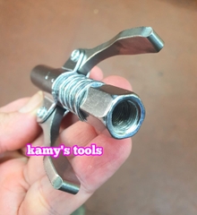 Đầu bơm mỡ bôi trơn kẹp vú mỡ nhanh áp suất cao 2 tai 6 chấu dạng kẹp khóa