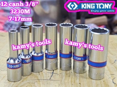 Đầu tuýp 3/8 inch 12 cạnh Kingtony 7mm 8mm 10mm 12mm 13mm 14mm 17mm 323007M 323008M 323010M 323012M 323013M 323014M 323017M