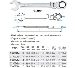 Cờ lê vòng miệng tự động lắc léo Kingtony 10mm 12mm 13mm 14mm 15mm 16mm 17mm 19mm 373010M 373012M 373013M 373014M 373015M 373016M 373017M 373019M