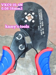 Kìm bấm cos pin tròn rỗng vuông VXC9 16-4N Vnimax Contact dài 200mm 0.08-16mm2