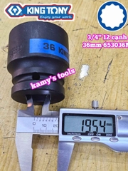 Tuýp 3/4 inch bông 12 cạnh đen Kingtony 36mm 653036M