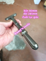 Mũi đục bê tông dẹp bản 40mm 80mm đuôi gài đuôi lục giác dài 250mm 285mm Dannio