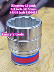 Đầu tuýp trắng 3/4 inch Kingtony 12 cạnh 1-5/16, 1-3/8, 1-7/16, 1-9/16, 1-5/8, 633042S 633044S 633046S 633050S 633052S