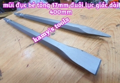 Mũi đục bê tông nhọn dẹp đuôi lục giác 17mm dài 400mm hiệu FOLL cao cấp