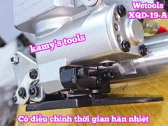Máy đóng đai siết đai nhựa dùng hơi khí nén PP PET 13-19mm Wetools XQD-19-A có bộ chỉnh thời gian hàn nhiệt cao cấp