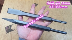 Mũi đục bê tông nhọn dẹp đuôi gài 4 rãnh 17mm dài 260mm Dannio