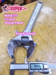 Mỏ lết miệng 15 inch 375mm Supertool model MAN375 mở miệng 44mm