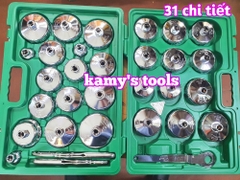 Bộ chén tháo cốc lọc nhớt, cảo vam tháo mở lọc dầu ô tô 31 chi tiết Gongju Lijing Trigoldte