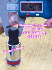 Tuýp lú đầu lục giác lỗ 1/2 inch Kingtony cỡ 9/16 5/8 3/4 inch 402518S 402520S 402524S