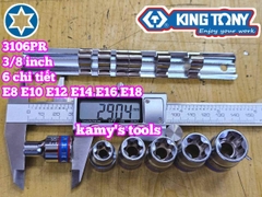 Bộ tuýp E 3/8 inch Kingtony 3106PR 6 chi tiết E8 E10 E12 E14 E16 E18