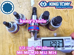 Tuýp lú đầu sao M 12 cạnh 1/2 inch Kingtony M6 M8 M10 M12 M14 402606 402608 402610 402612 402614