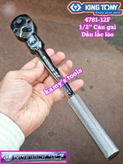 Cần tự động đầu lắc léo cán gai nhám 1/2 inch Kingtony 4781-12F dài 12 inch 300mm