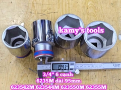 Đầu tuýp 3/4 inch 6 cạnh trắng 42mm 44mm 50mm 55mm Kingtony 623542M 623544M 623550M 62355M