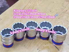 Đầu tuýp trắng ngắn 1/2 inch Kingtony 12 cạnh 24mm 25mm 26mm 27mm 28mm 433024MR 433025MR 433026MR 433027MR 433028MR