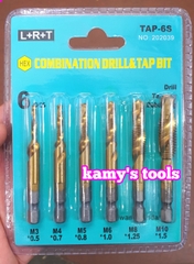 Bộ 6 mũi khoan Taro M3-M10 thép inox HSS phủ Titanium tạo lỗ ren bắt vít, ta rô model TAP-6S Solar Wind và inox LRT