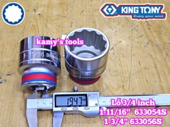 Tuýp 3/4 inch hệ inch 12 cạnh Kingtony 1-11/16 inch 1-3/4 inch 633054S 633056S