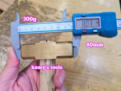 300g 0.3kg Búa đồng thau đầu vuông cán gỗ kamytools