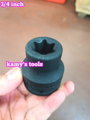 Đầu tuýp khẩu 3/4 inch E24 Kingtony 657524M đen dài 50mm thép cr-mo