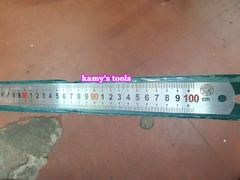 Thước lá inox 1m (1 mét) bản 30mm hệ inch và mét Berrylion model 00722058