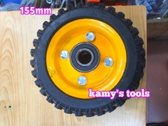 Bánh xe cao su đặc 155x47mm loại có đế xoay và có đế cố định (bán lẻ 1 cái)