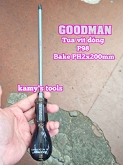 Tua vít đóng Goodman bake PH2 dẹp 6mm dài 200mm P98+6x200 P98-6x200