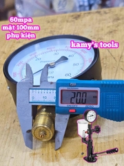 Phụ kiện đồng hồ của dụng cụ cân chỉnh béc kim phun dầu diesel 60mpa mặt 100mm đường kính 20mm Wetools DGNT6010