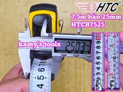 Thước cuộn thước rút thước kéo 7.5m 7.5 mét bản 25mm HTC HiLock-25 model HTCB7525 tự động khóa